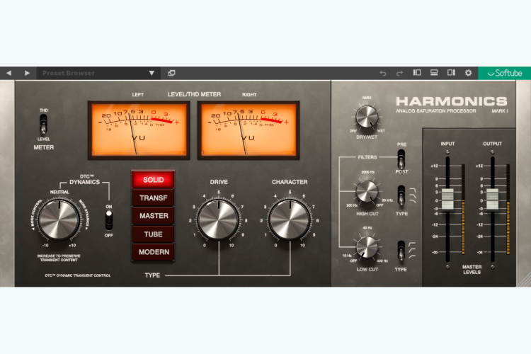 Softube Harmonics Analog Saturation Processor